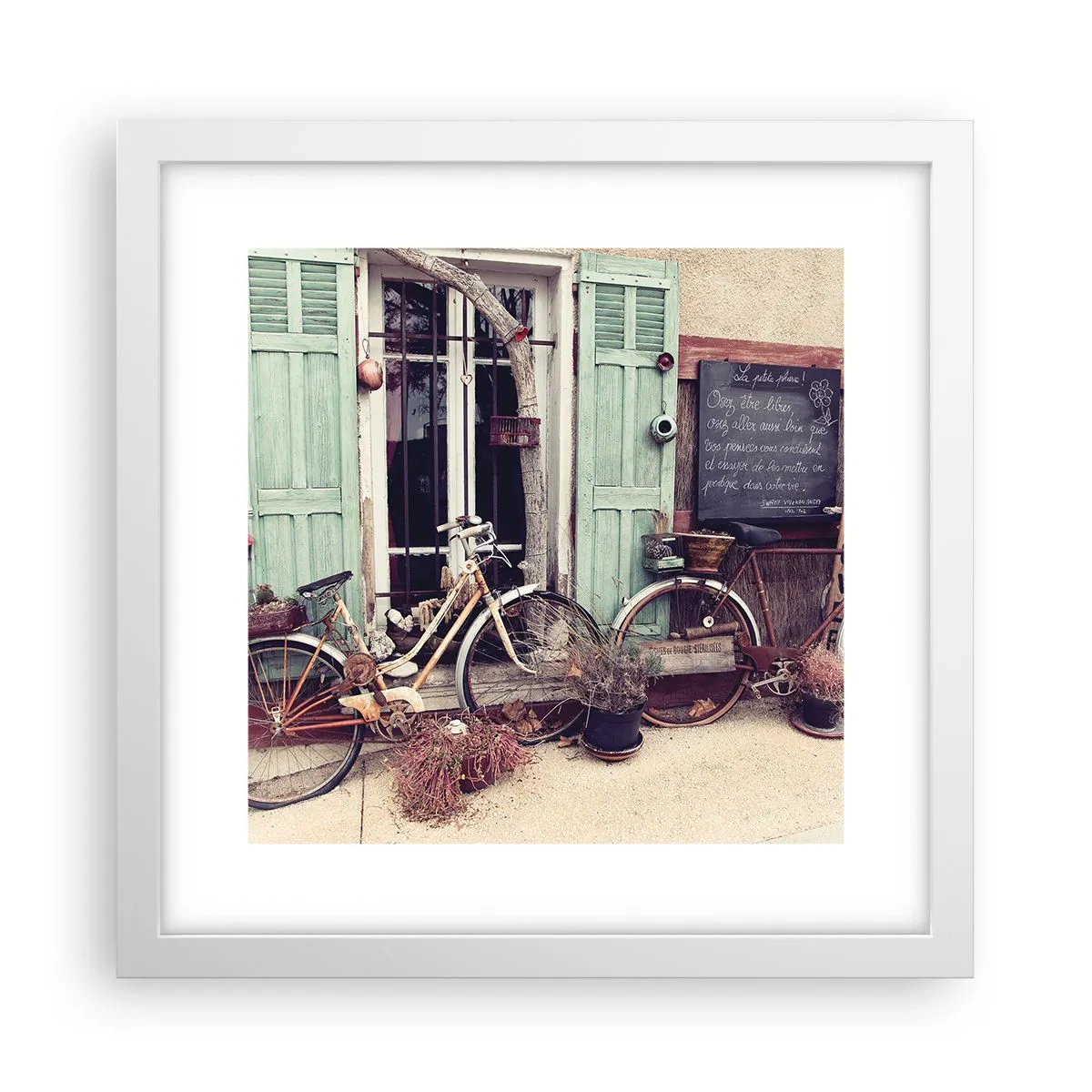 Plakát v bílém rámu - Ať žije provincie - 30x30 cm