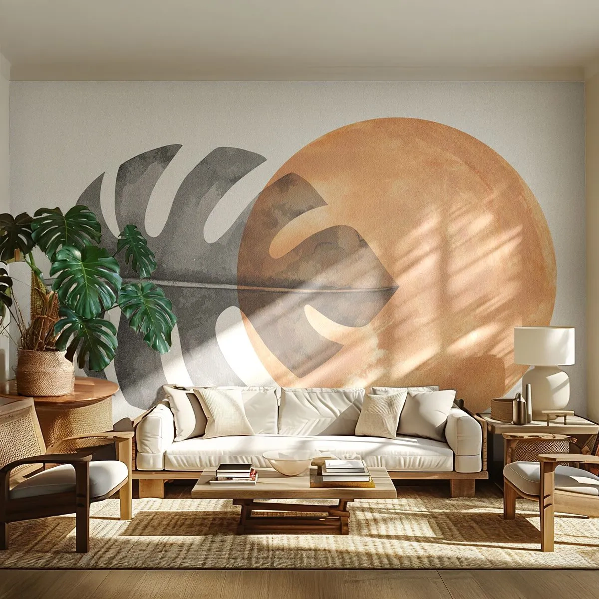 Fototapeta Premium Canvas - Vždy slunce - List, slunce, Boho - 500x350 cm