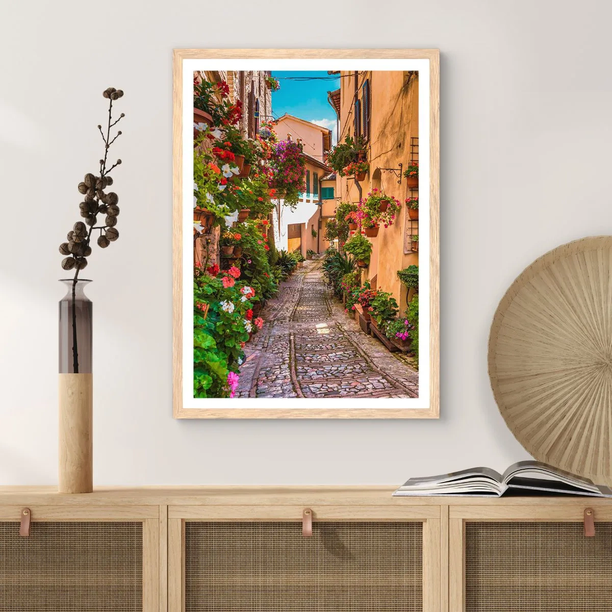 Plakát v rámu světlý dub - Italské zákoutí - 70x100 cm