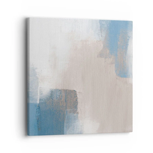 Obraz na plátně - Růžová abstrakce za modrým závojem - 40x40 cm