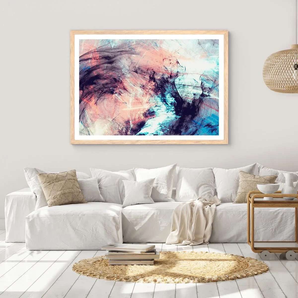 Plakát v rámu světlý dub - Vnímej vítr - 40x30 cm