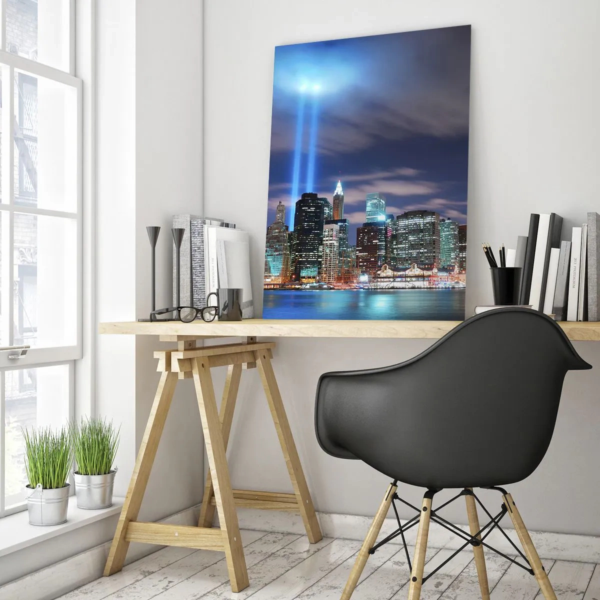 Obraz na skle - Světlem dosáhnout nebe - 70x100 cm