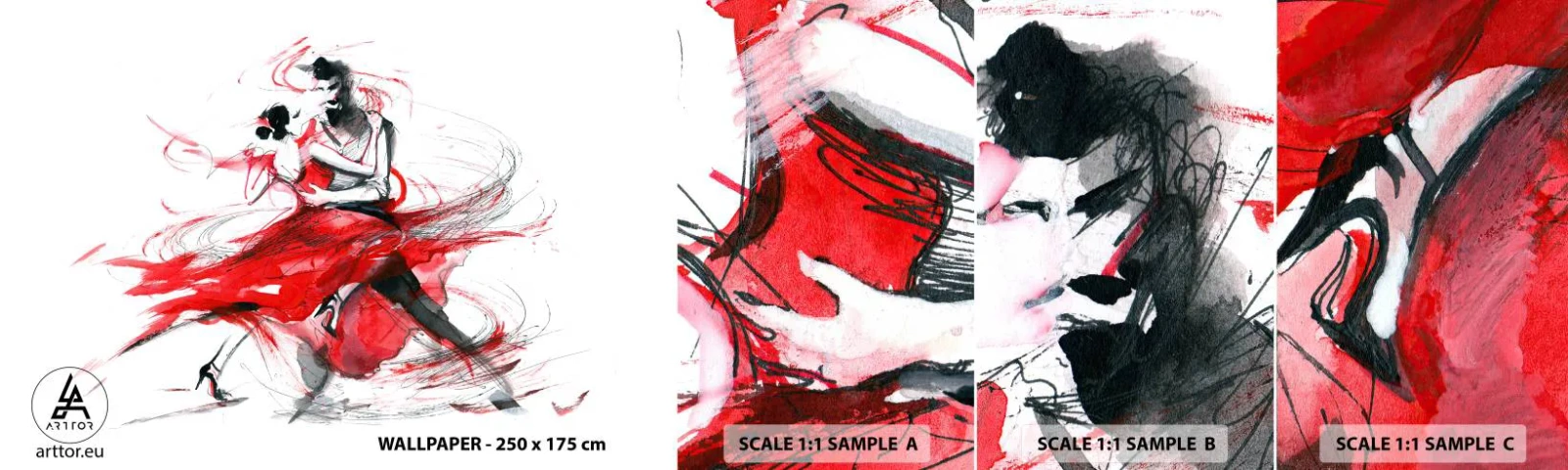 Vzor Fototapety Samolepicí Deluxe Sticker - Tango - rytmus náruživostí - Abstrakce, Tanec, Tanečník - 100x30 cm