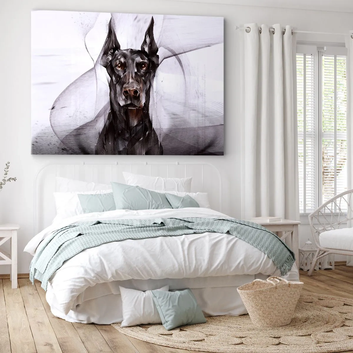 Obraz na plátně - Abstraktní portrét psa v uměleckém přístupu - 70x50cm - Z urozeného rodu - Moderní nástěnná dekorace do obývacího pokoje a ložnice ARTTOR