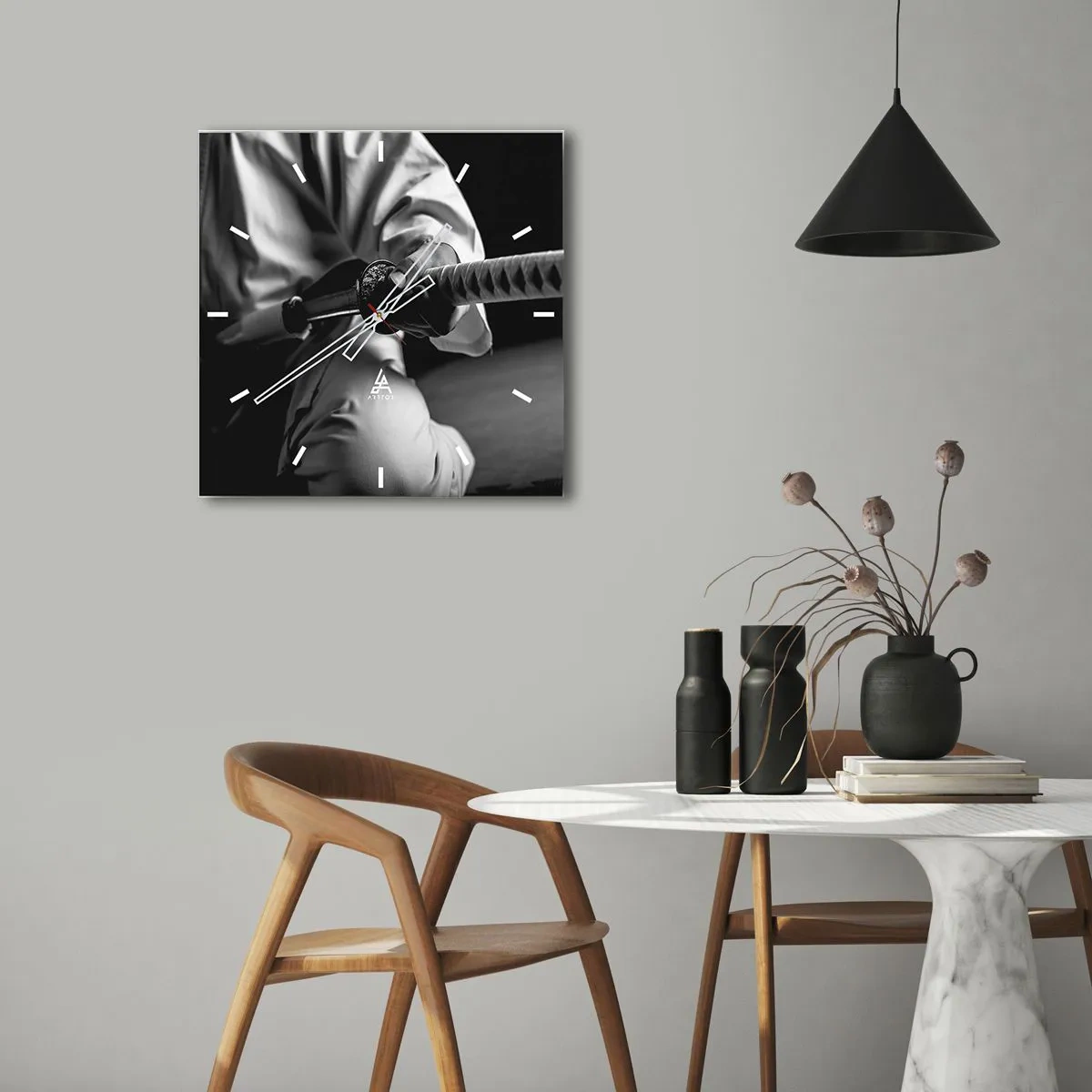 Nástěnné hodiny - Duše bojovníka - 40x40 cm