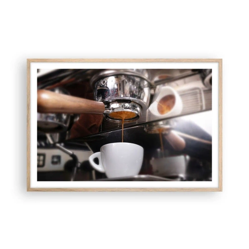 Plakát v rámu světlý dub - Dobrá chvíle dne - 91x61 cm