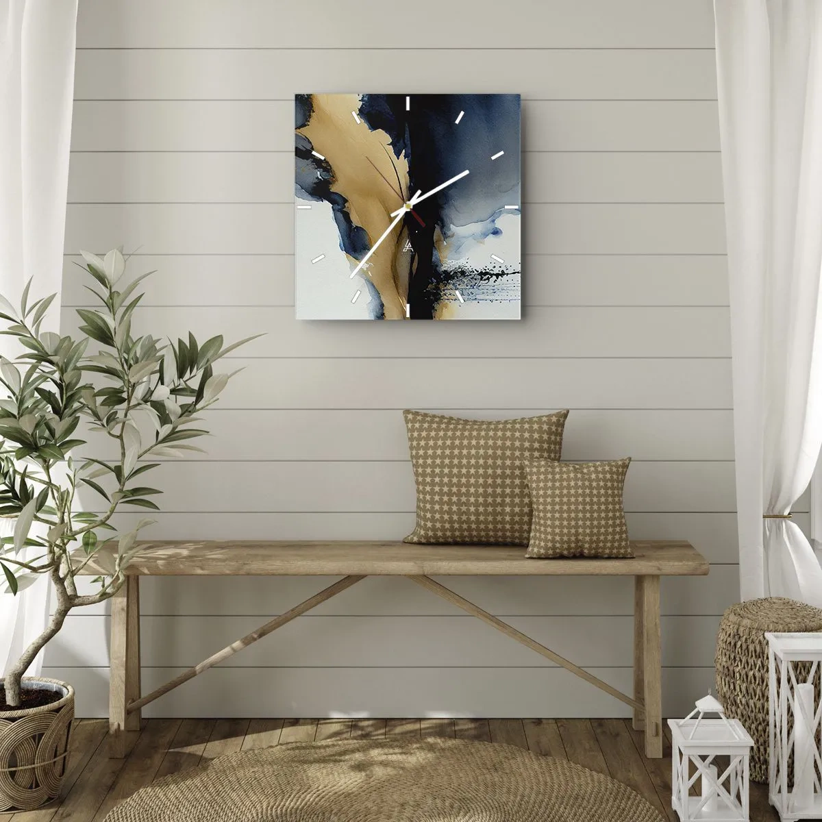 Nástěnné hodiny - Za závojem - 40x40 cm