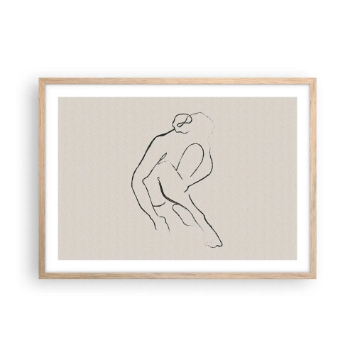 Plakát v rámu světlý dub - Intimní skica - 70x50 cm