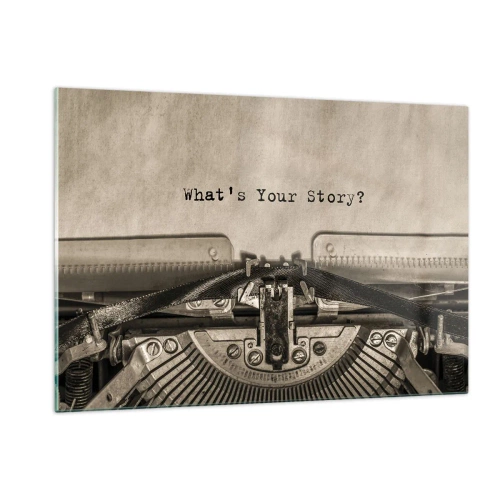 Obraz na skle - Pověz mi - 120x80 cm