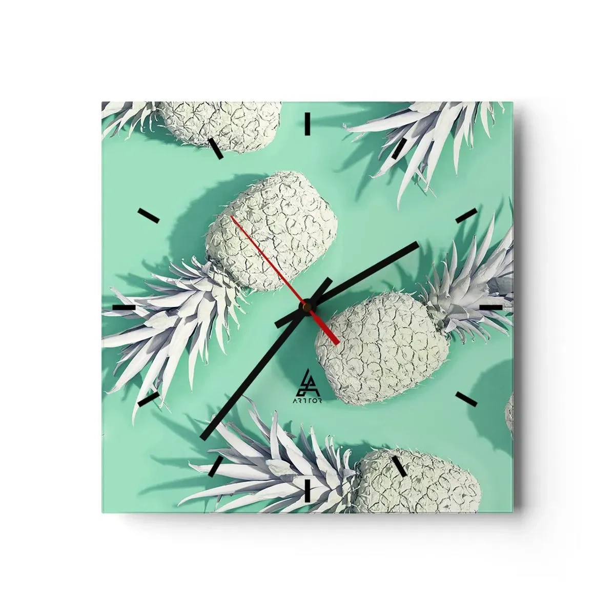 Nástěnné hodiny - skvěle ladí s mátou - 30x30 cm