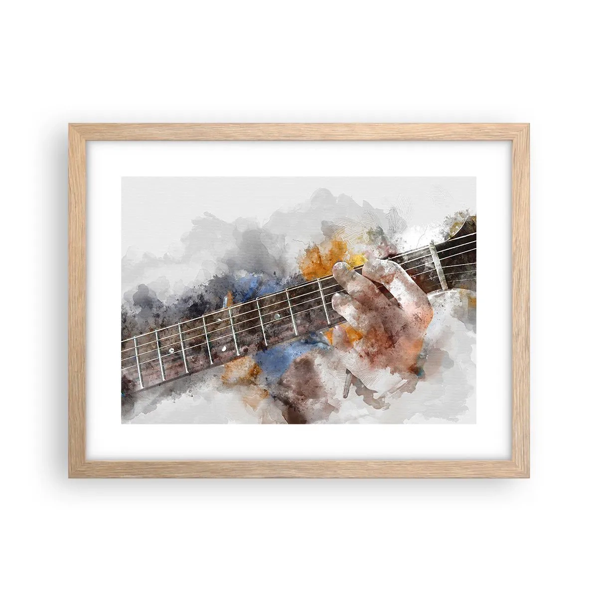 Plakát v rámu světlý dub - Poezie mezi strunami - 40x30 cm