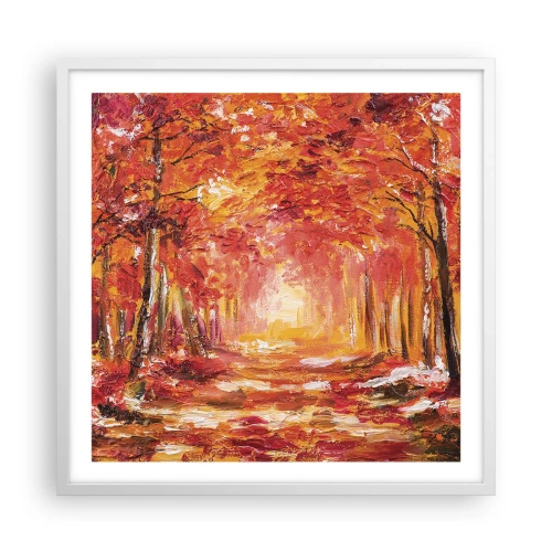 Plakát v bílém rámu - Měděný les - 60x60 cm