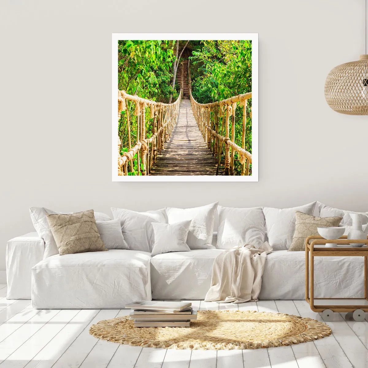 Plakát - Zavěšený v zelené - 50x50 cm