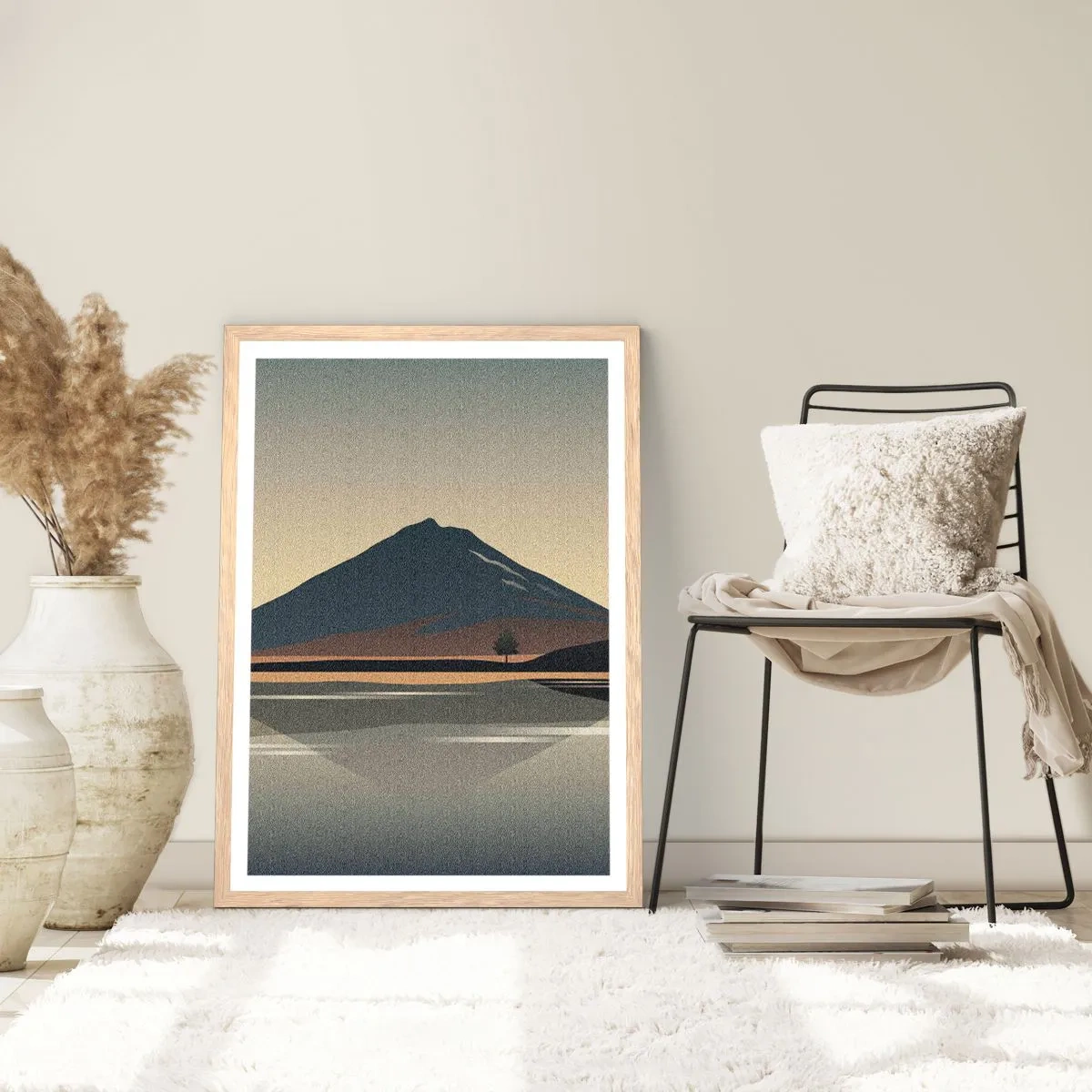 Plakát v rámu světlý dub - Zrcadlový odraz - 61x91 cm