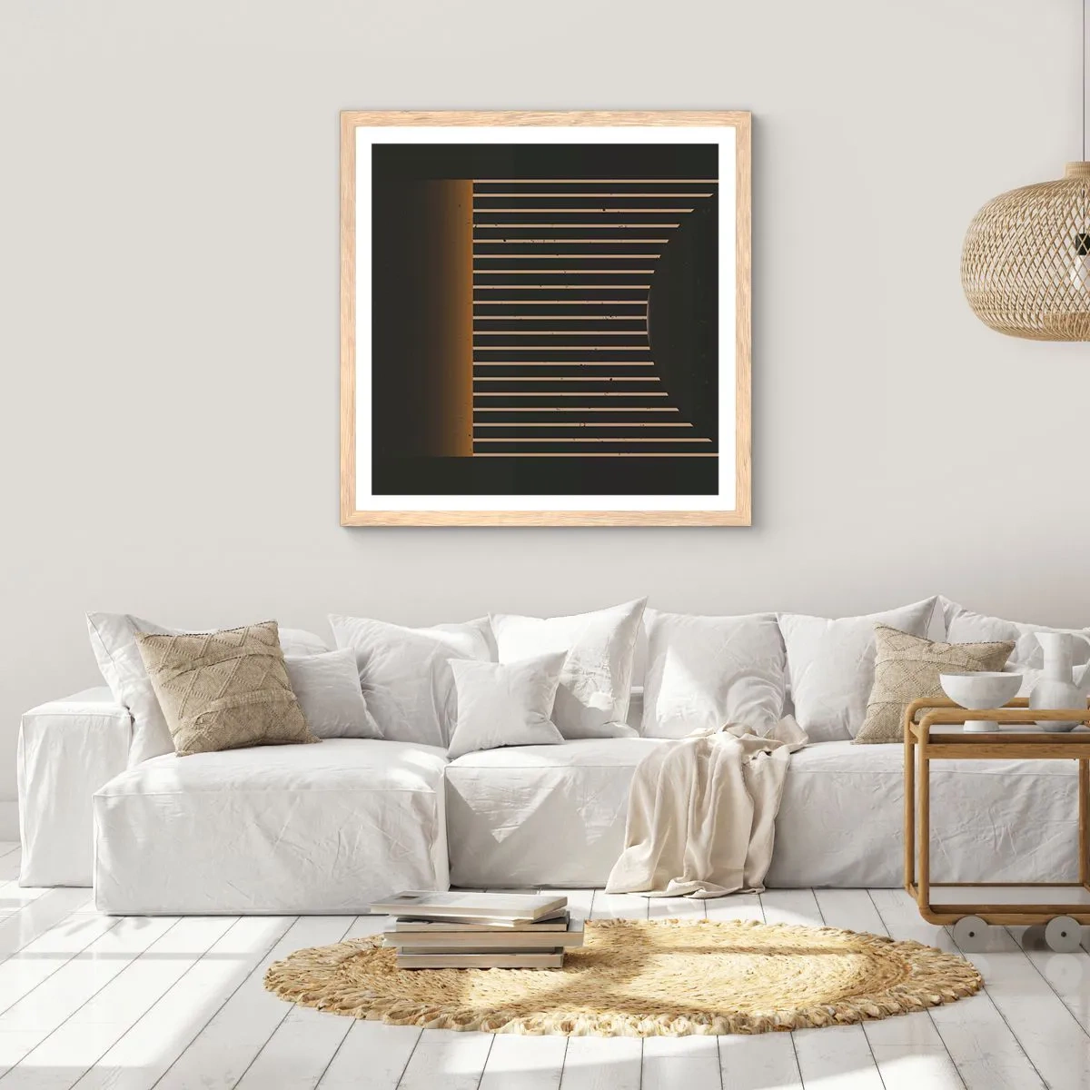 Plakát v rámu světlý dub - Prozkoumat temnotu - 30x30 cm