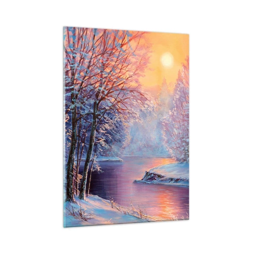 Obraz na skle - Barvy zimy - 50x70 cm