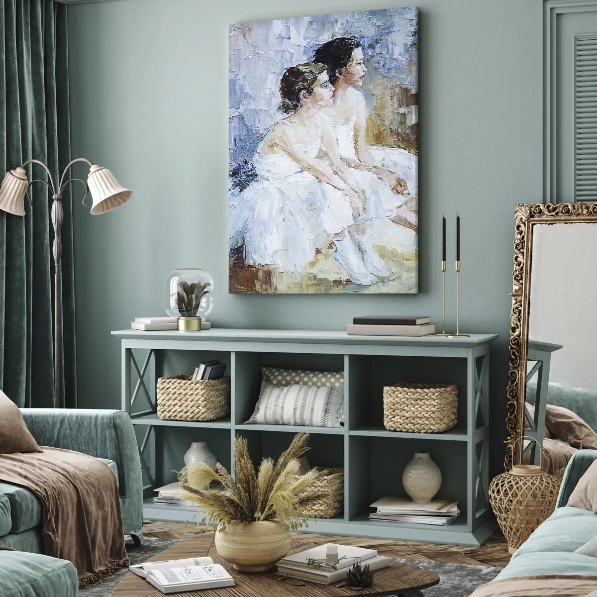 Obraz na plátně - Odpočinek mladých labutí - 55x100 cm