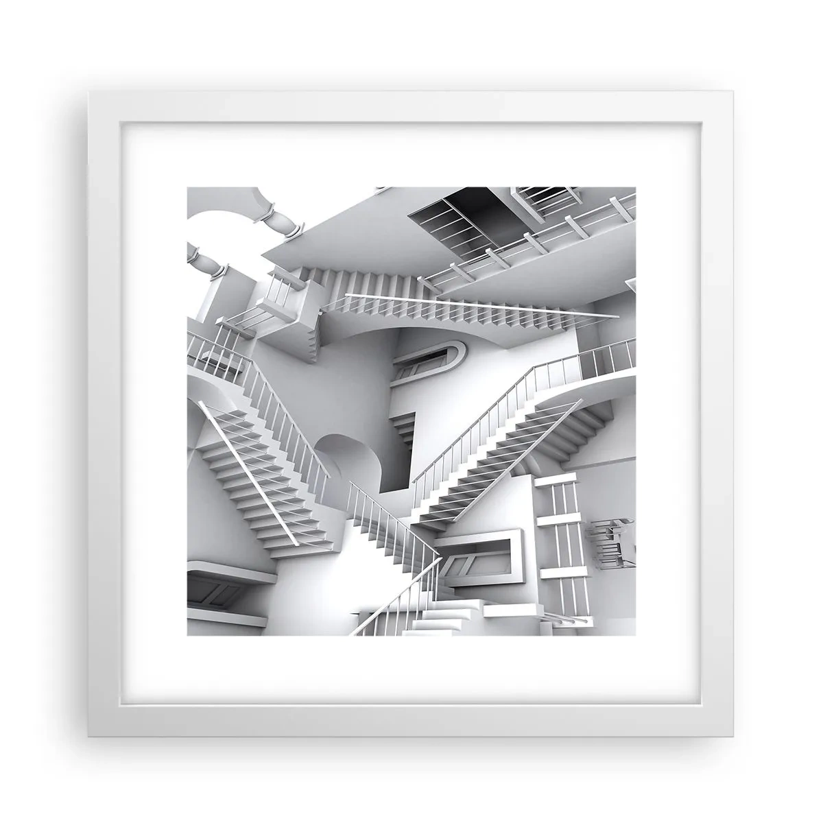 Plakát v bílém rámu - Paradoxy prostoru - 30x30 cm