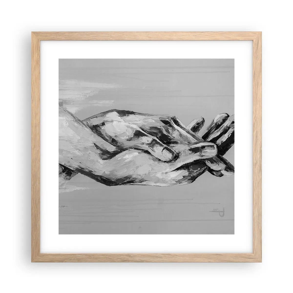 Plakát v rámu světlý dub - Začátek… - 40x40 cm