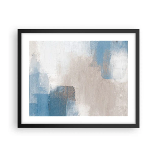 Plakát v černém rámu - Růžová abstrakce za modrým závojem - 50x40 cm