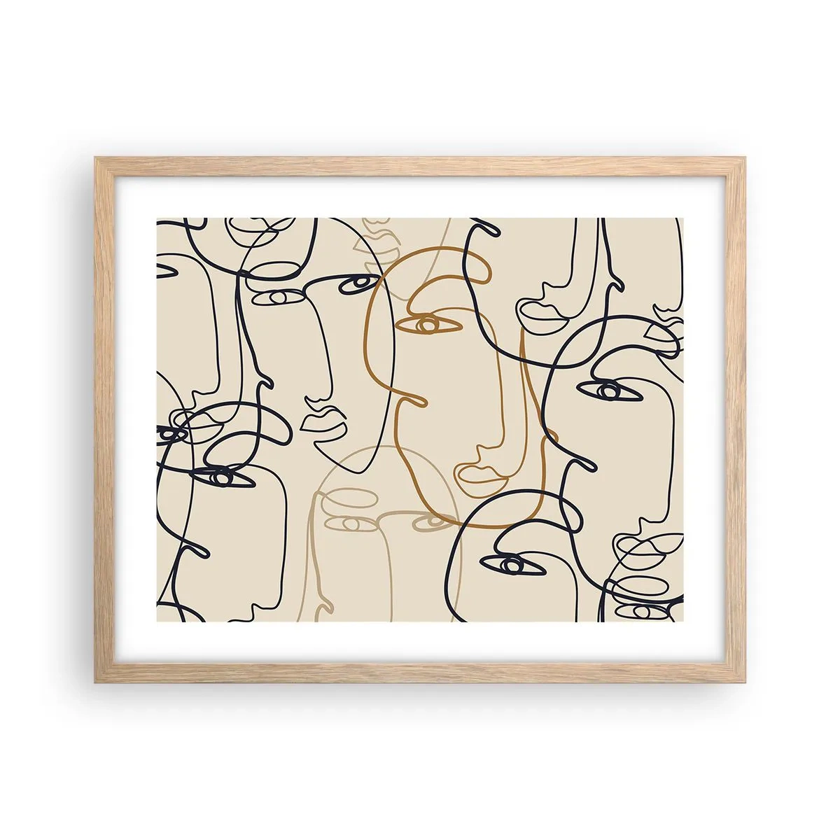 Plakát v rámu světlý dub - Portrét znásobený - 50x40 cm