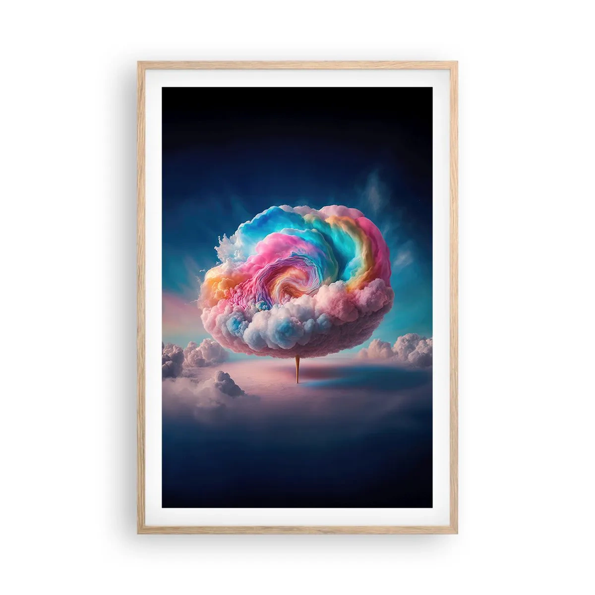 Plakát v rámu světlý dub - Sen o zábavním parku - 61x91 cm