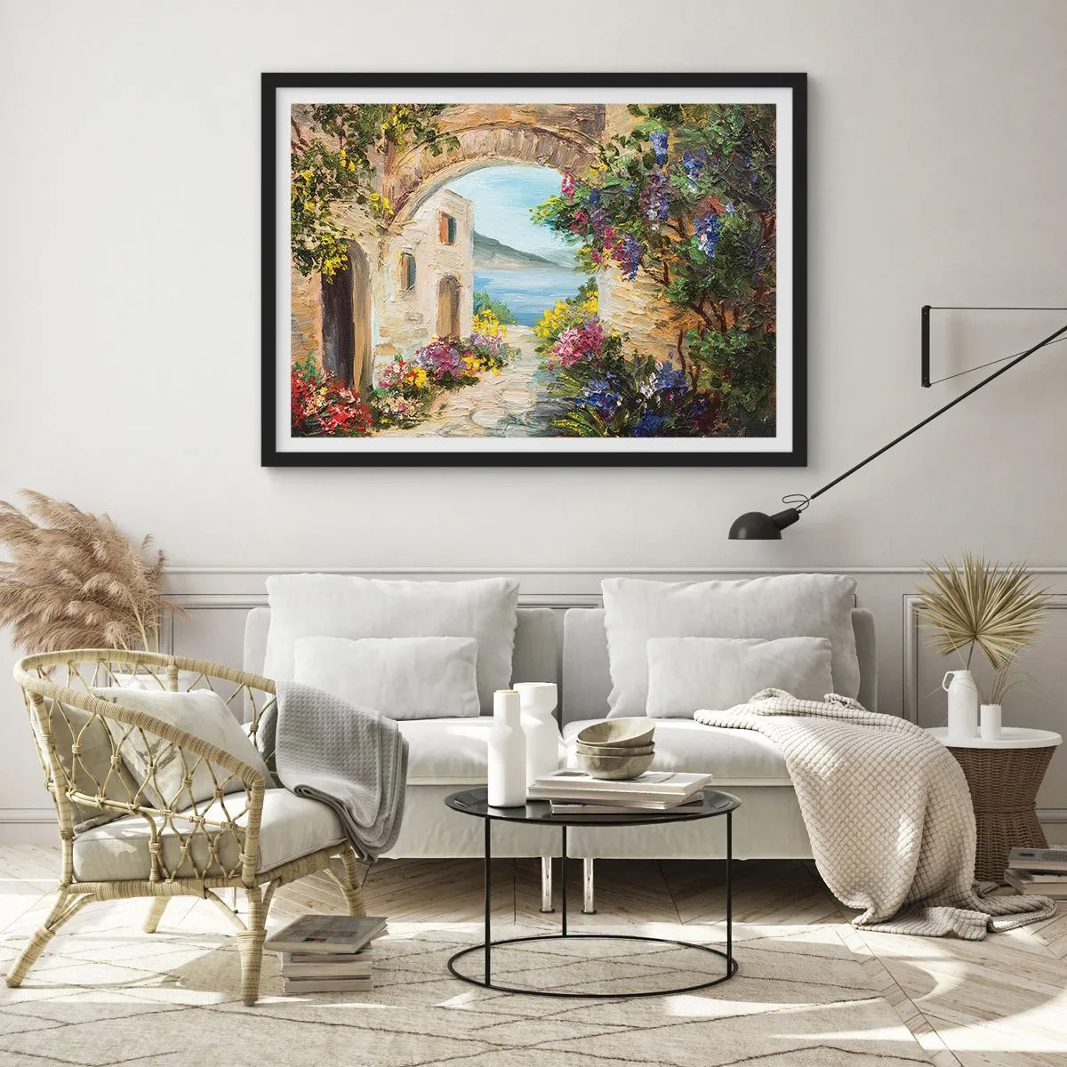 Plakát v černém rámu - Půvab pobřežní krajiny - 100x70 cm