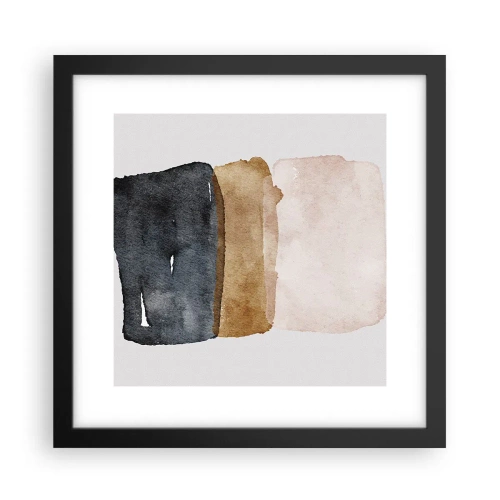 Plakát v černém rámu - Kompozice zemitých barev - 30x30 cm