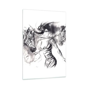 Obraz na skle - Tančící se zebrami - 80x120 cm