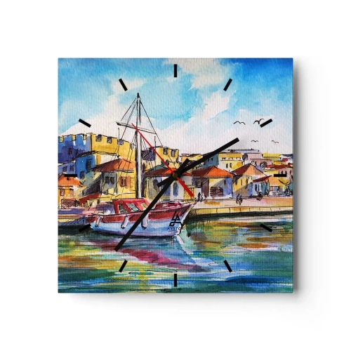 Nástěnné hodiny - Duhové odpoledne - 40x40 cm
