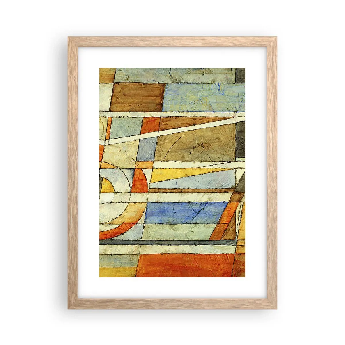 Plakát v rámu světlý dub - Kubismus na stavbě - 30x40 cm