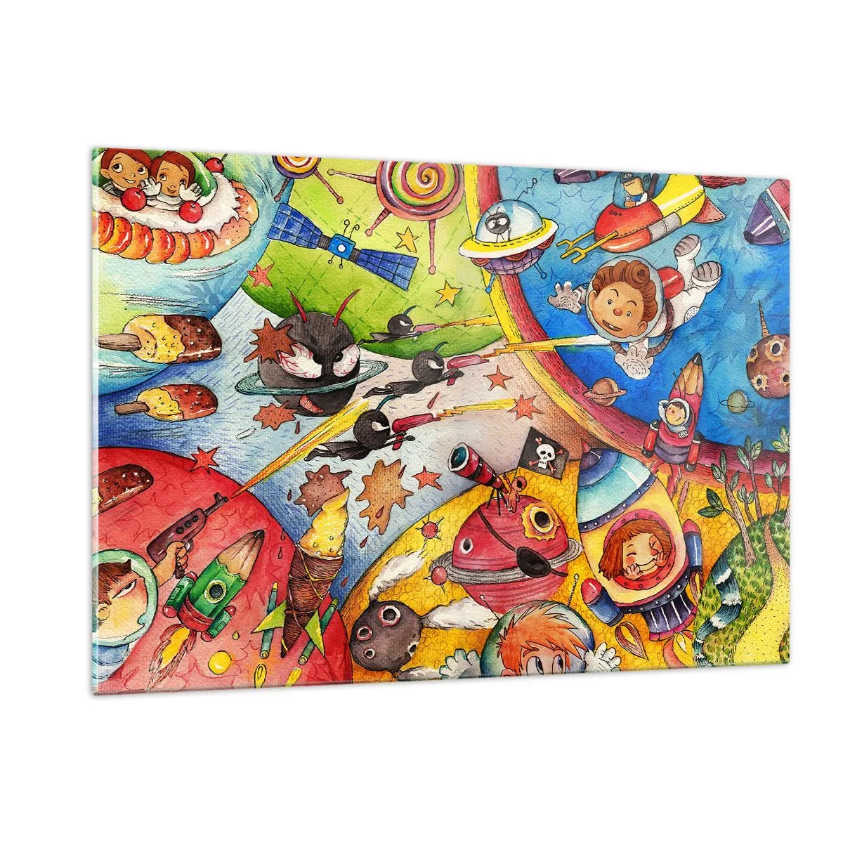 Obraz na skle - Velké vesmírné dobrodružství - 120x80 cm