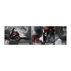 Vzor Fototapety Premium Canvas - Temný jezdec - Automobilový průmysl, Motorka, Závod - 100x30 cm