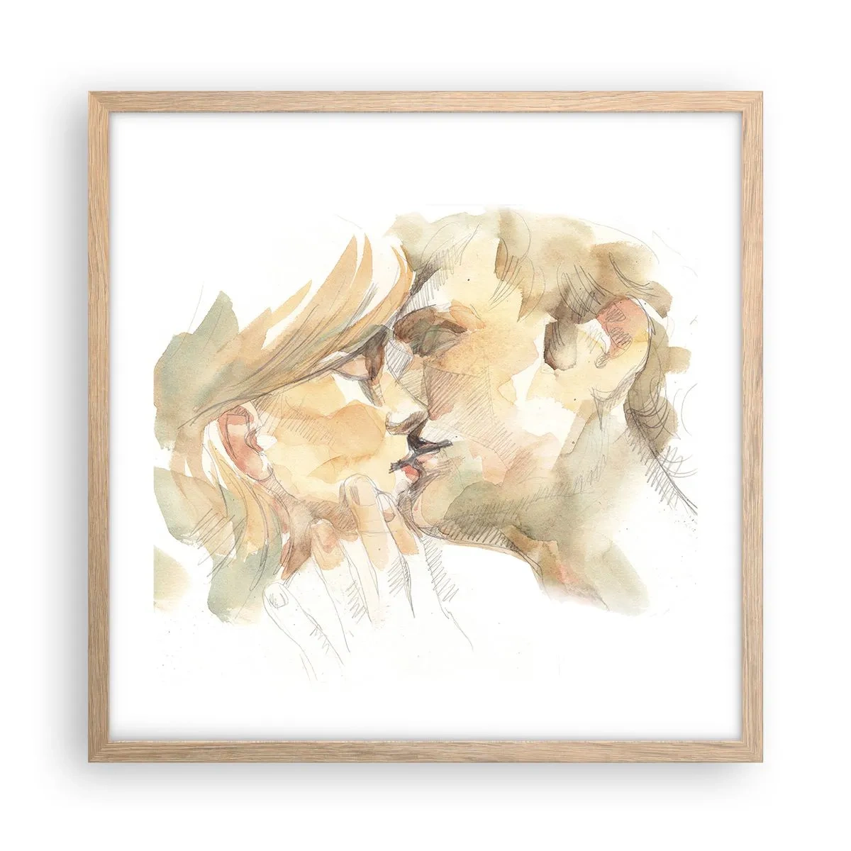 Plakát v rámu světlý dub - Nalezena polovina? - 50x50 cm