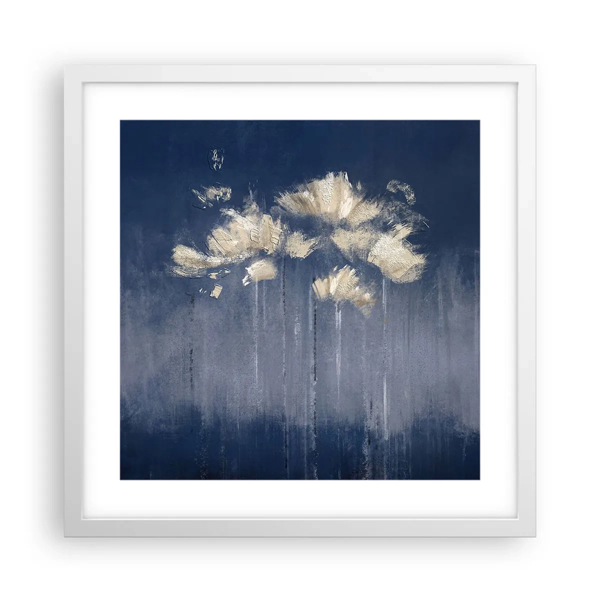 Plakát v bílém rámu - Jako okvětní lístky ve větru - 40x40 cm