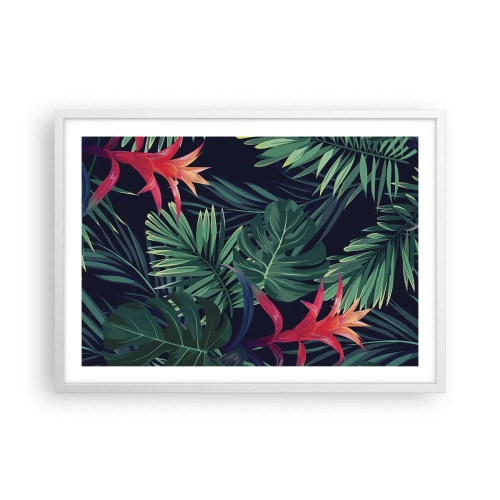 Plakát v bílém rámu - Vzplanout v zeleném - 70x50 cm