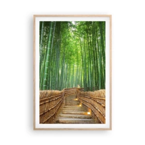 Plakát v rámu světlý dub - Esence asijské přírody - 61x91 cm