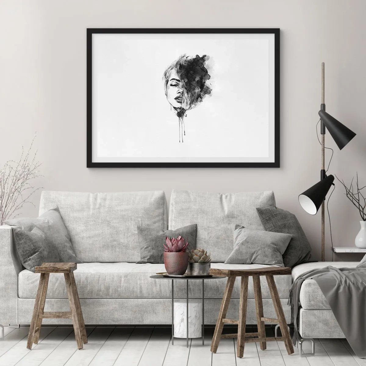 Plakát v černém rámu - O čem sní dívka - 70x50 cm