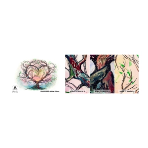 Vzor Fototapety Samolepicí Deluxe Sticker - Společně proti vichřicím - Abstrakce, Strom, Kus - 100x30 cm