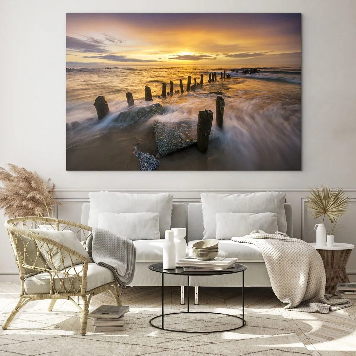 Obraz na skle - Drsná krása Baltského moře - 100x70 cm