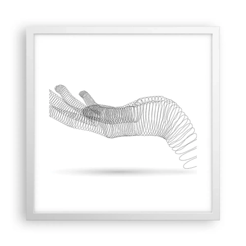 Plakát v bílém rámu - Pružná ruka - 40x40 cm