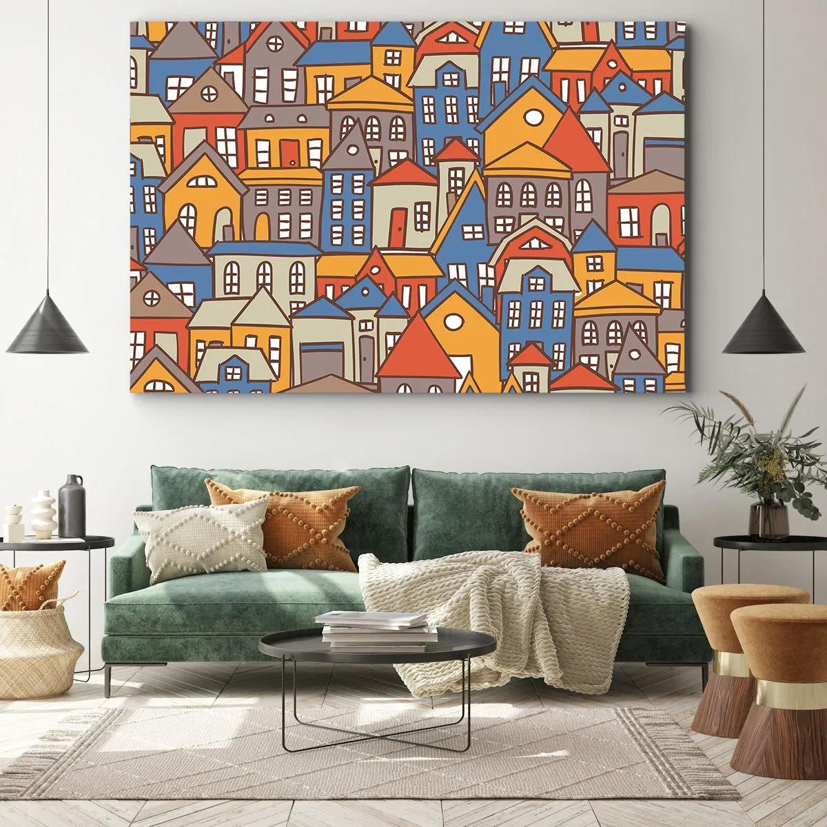 Obraz na plátně - Za domem dům - 100x70 cm