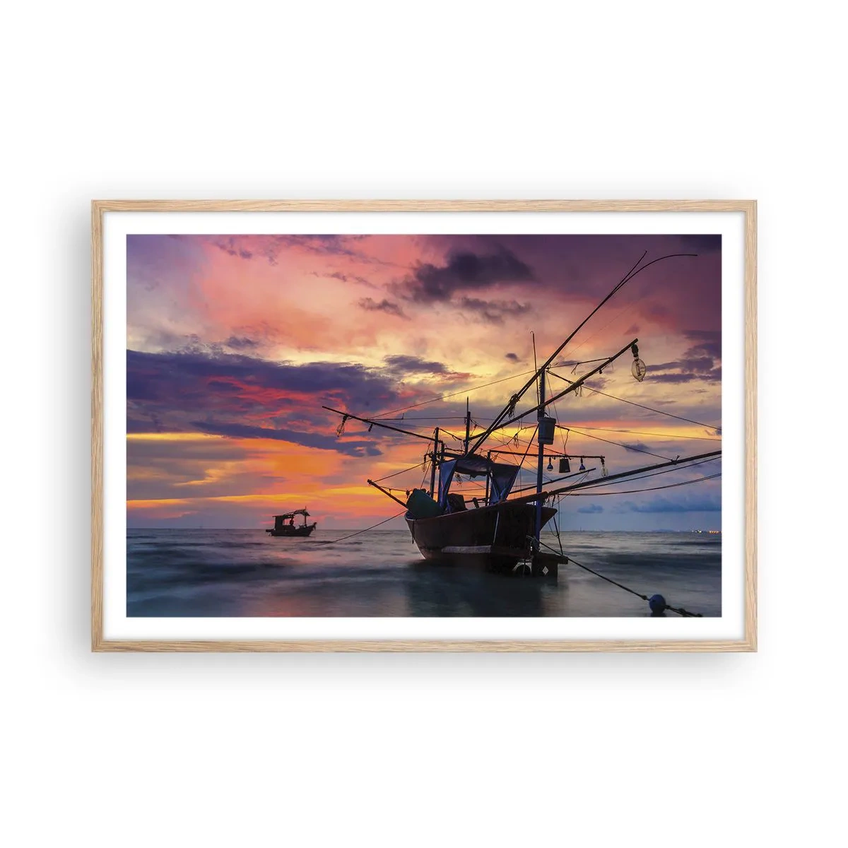 Plakát v rámu světlý dub - Exotický večer - 91x61 cm