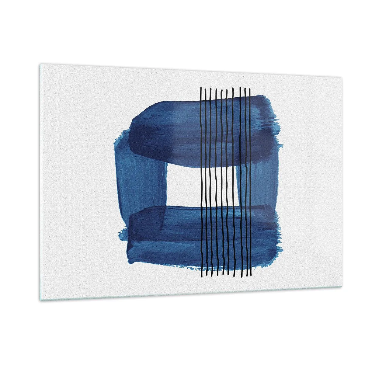 Obraz na skle - Modročerná kompozice - 120x80 cm