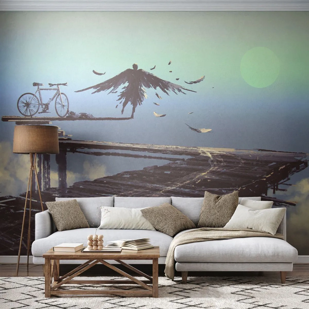 Fototapeta Premium Sand - Ikaros věčně živý - Abstrakce, Ikar, Jízdní kolo - 100x70 cm