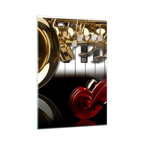 Obraz na skle - Plech, dřevo a slonovinová kost - 70x100 cm