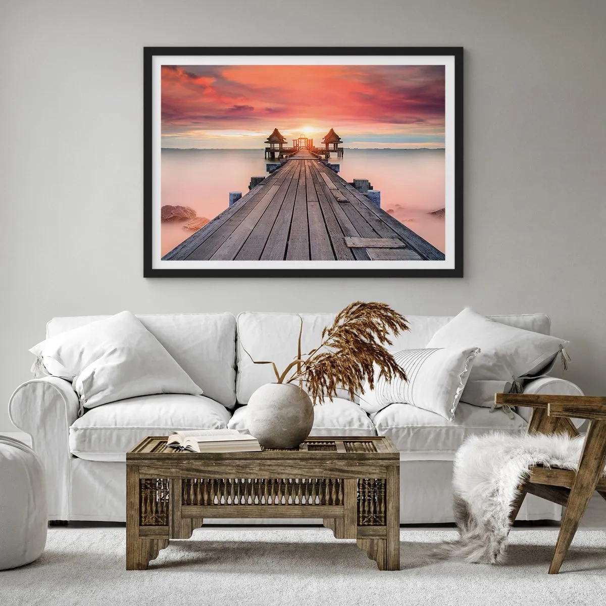 Plakát v černém rámu - Západ na východě - 70x50 cm