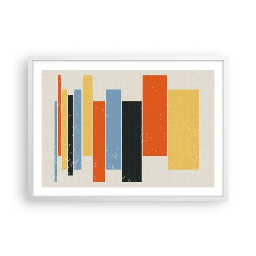 Plakát v bílém rámu - Záznam hudby - 70x50 cm