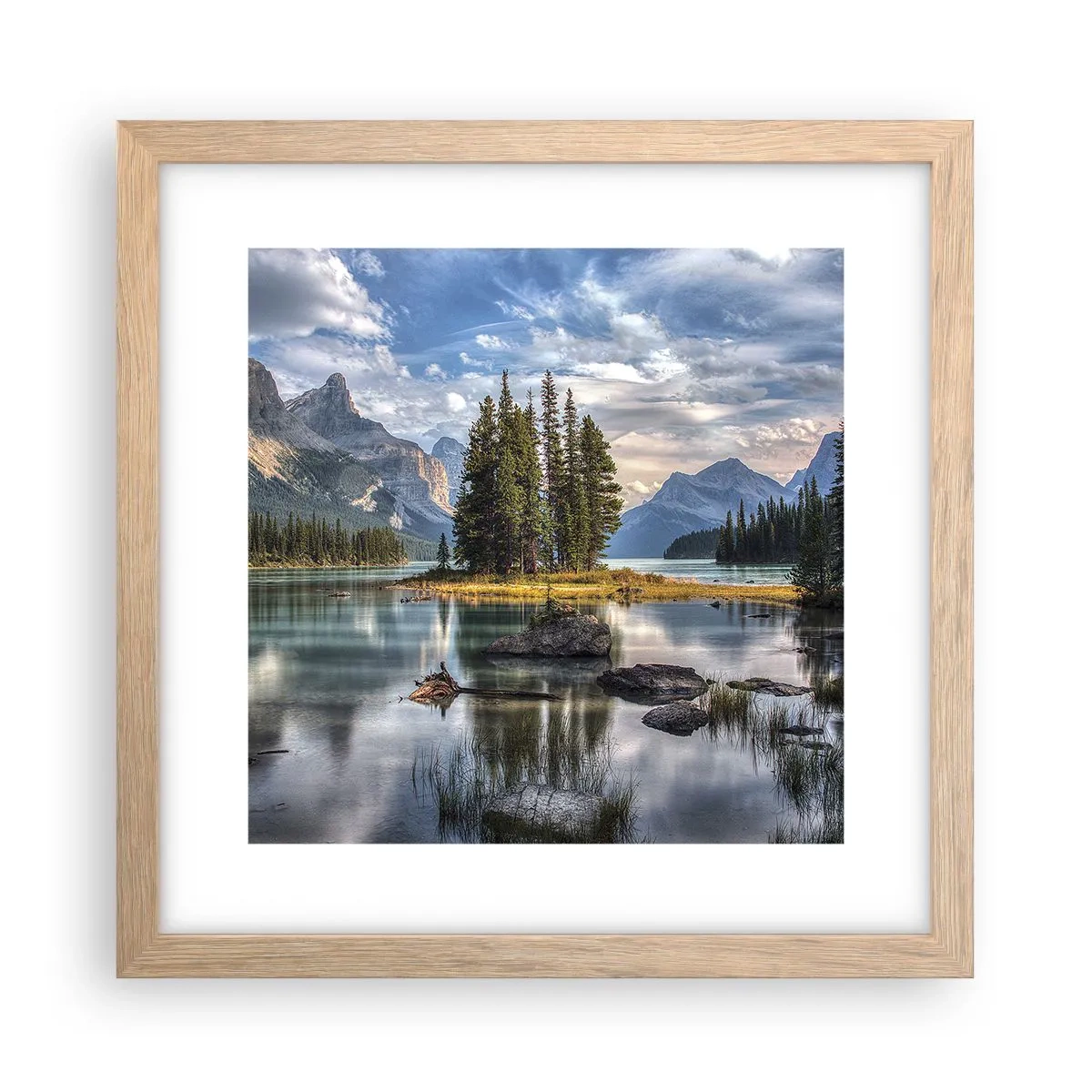 Plakát v rámu světlý dub - U velké a čisté vody… - 30x30 cm