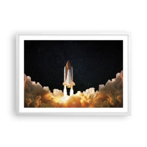 Plakát v bílém rámu - Ad astra! - 70x50 cm